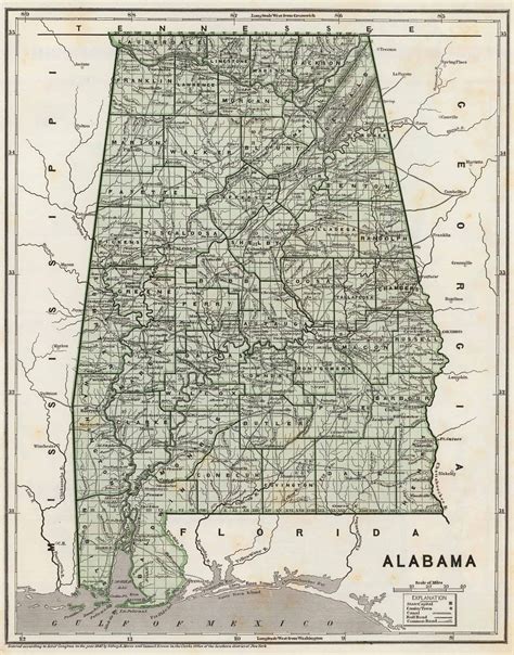 Wall Hangings Wall Décor Home And Living 1823 Map Of Alabama Counties