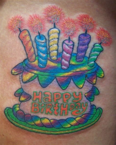 Simple tattoo designs for kids: Tattoo Birthday Cakes
