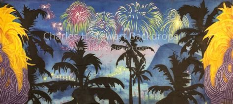 Rio Carnival Palm Trees And Fireworks Backdrops By Charles H Stewart