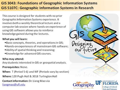 Spring Course Gis3043gis5107c Geographic Information Systems Geography
