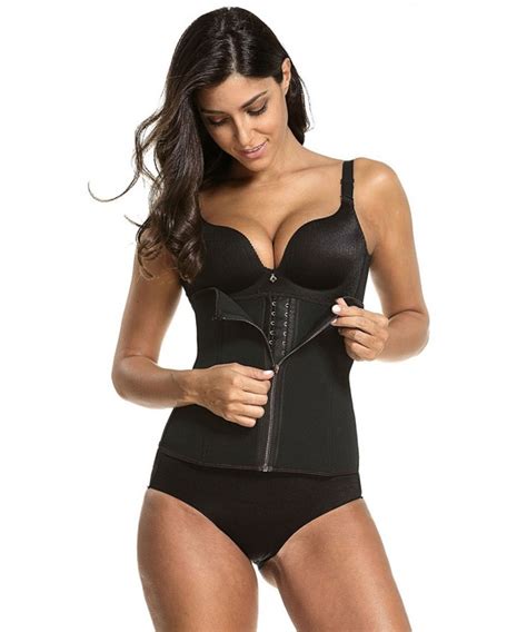 women s latex waist training cincher underbust corset body shaper fat burner waist trainer