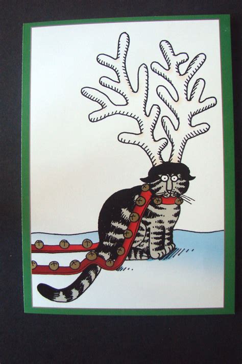 Kliban Christmas Holiday Cat Card Seasons Greetings Cat Holidays