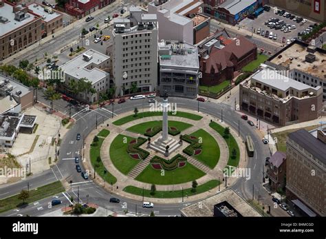 Aerial Above Lee Circle New Orleans Louisiana Stock Photo Alamy