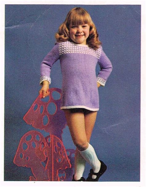 Vintage 70s Knitting Patterns For Children Girls Dress And Etsy In