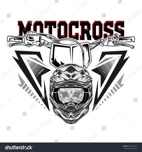 The club manages around 20 race weekends each season with formulae including hot hatch, clio 182, formula vee single seaters, classic stock hatch, civic. Helmet motocross, skull motocross rider, motocross t-shirt design - Vector