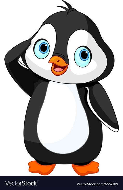 Illustration Of Cute Baby Penguin Saluting Download A Free Preview Or