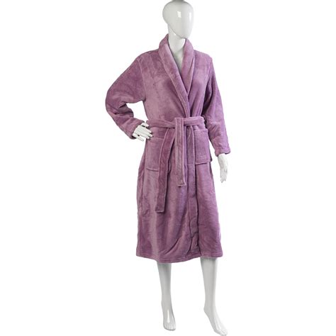 Ladies Luxury Slenderella Dressing Gown Soft Coral Fleece Shawl Collar