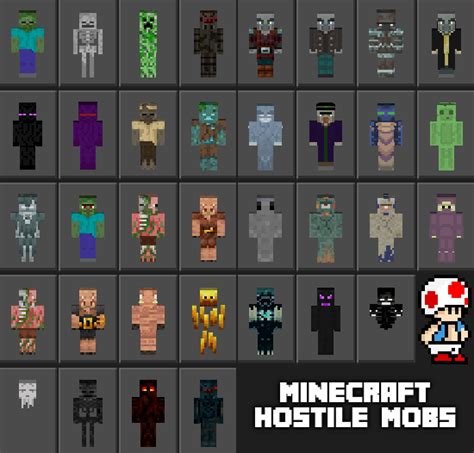 Mcpebedrock Minecraft Hostile Mobs 11 Skin Pack Minecraft Skins