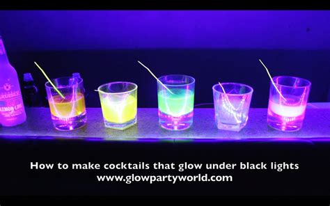 Drinks That Glow Under Black Lights Black Light Led Glow Party Kits