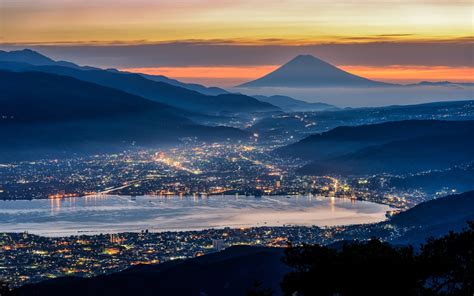 Nature Landscape Cityscape Mist Japan Mountain Clouds Mount Fuji