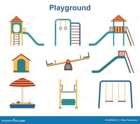 Kids Playground Elements Stock Vector Illustration Of Slide 66964272