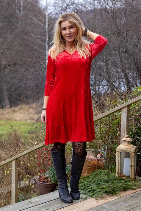 Mary Velvet Dress Red Fanny Michel