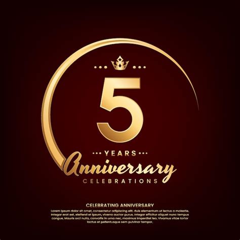 Premium Vector 5 Year Anniversary Celebration Template Design