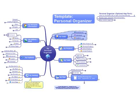 My Personal Organizer Mindmanager Mind Map Template Biggerplate
