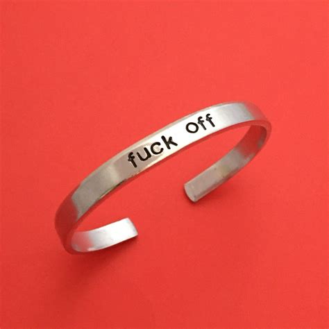 Fck Off Hand Stamped Bracelet Offensive Bracelet Mature Etsy