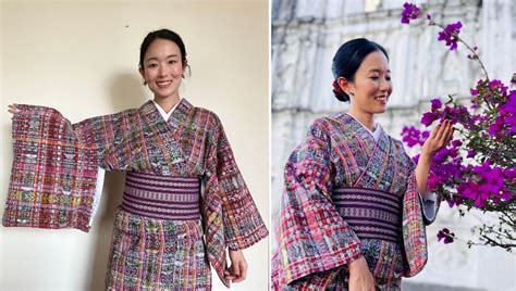 El Kimono Hecho Con Tela De Corte Guatemalteco De Una Japonesa