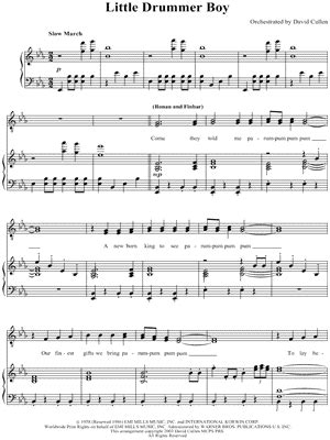 Check this this clever arrangement of the holiday gem little drummer boy. it's a drumset feature at around 172 bpm in the style of neal hefti's cute with a written trumpet 2 solo. "The Little Drummer Boy" Sheet Music - 55 Arrangements Available Instantly - Musicnotes