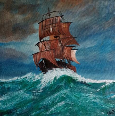 Pirate Ship Painting By Mahnoor Bukhari Saatchi Art