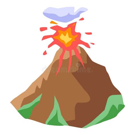 Eruption Volcano Icon Isometric Style Stock Vector Illustration Of
