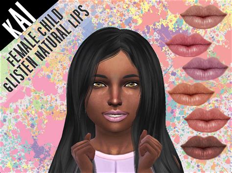 The Sims Resource Natural Glisten Female Child Lip Set