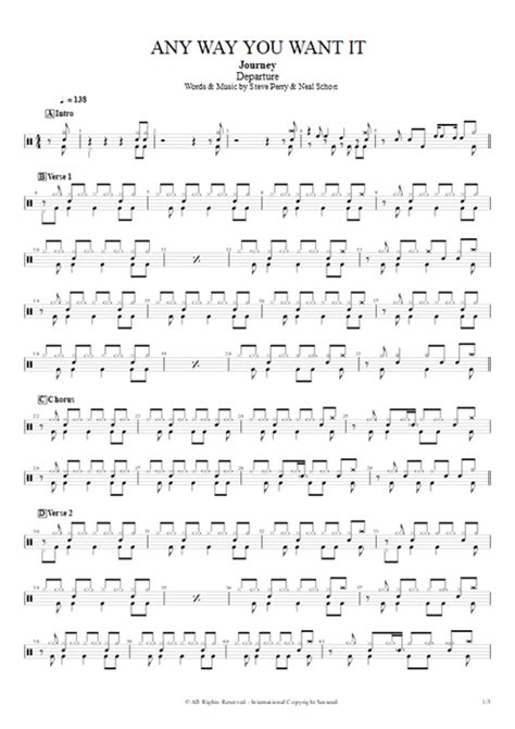 Any Way You Want It Tab By Journey Guitar Pro Full Score Mysongbook