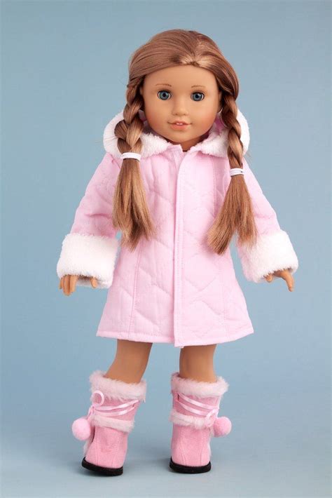 Cotton Candy 3 Piece Outfit Pink Parka With Hood Ivory Dress And Pink Boots Clothes