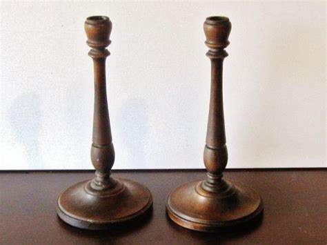 Vintage Wood Turned Candlesticks Candle Holder By Thegildedtassel