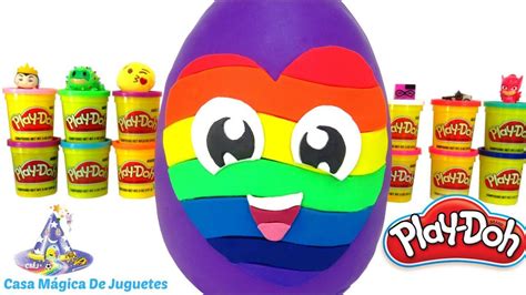 Huevo Sorpresa Gigante De Corazón Arcoiris De Plastilina Play Doh Y En