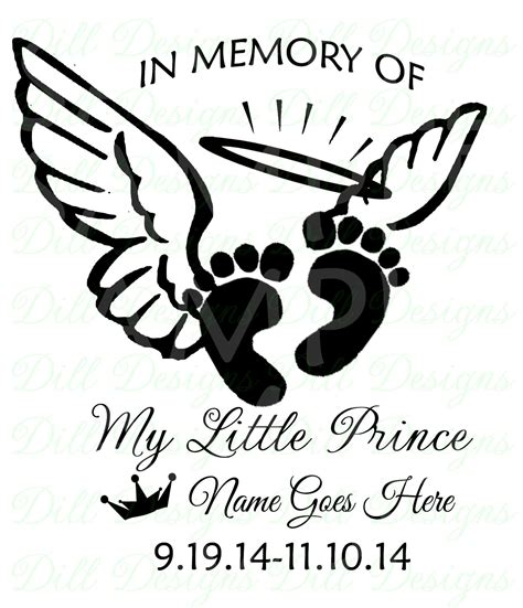In Loving Memory Infant Loss My Little Prince Feet Svg Sticker Decal
