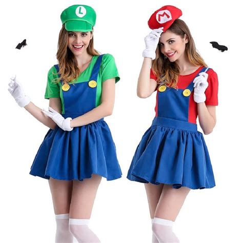 Halloween Super Mario Costume Women Luigi Costume Clothing Sexy Plumber