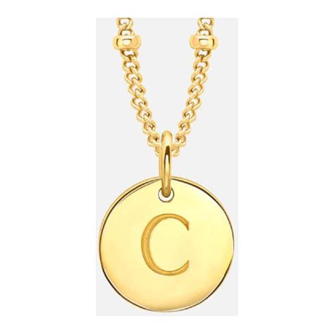 Missoma Womens Initial Charm Necklace C Gold 135 Liked On