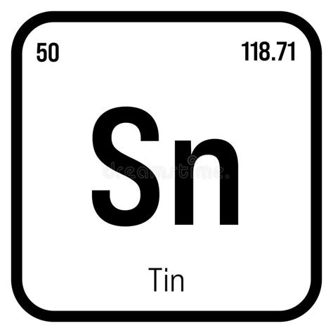 Tin Sn Periodic Table Element Stock Illustration Illustration Of