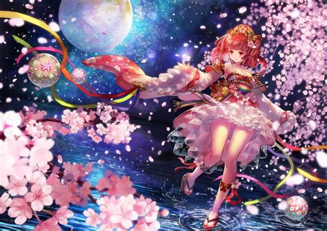 Original Characters Anime Anime Girls Cherry Blossom Wallpapers Hd
