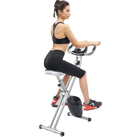Skonyon Folding Exercise Magnetic Stationary Bike Indoor Cycling With Adjustable Resistance And