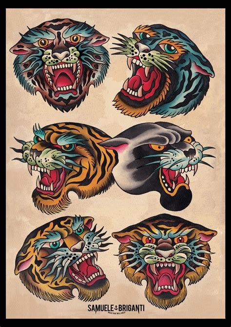 48 Best New School Tattoo Tiger Head Roaring Images On Pinterest