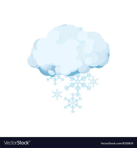 Snow Cloud Icon Cartoon Style Royalty Free Vector Image