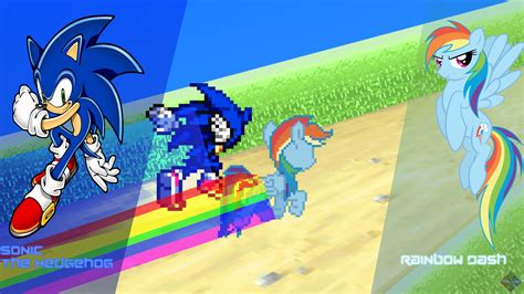 Sonic Vs Rainbow Dash Race Wallpaper By Xerex Kai On Deviantart