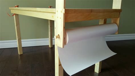 Childrens Craft Table With Attached Paper Roll Ana White