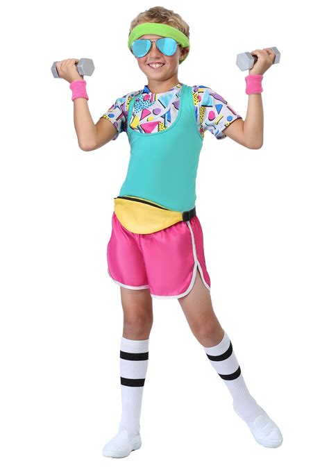 Boys 80s Work It Out Costume