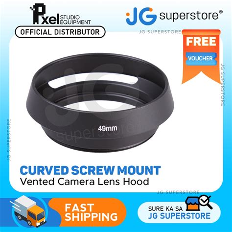 Pxel 49mm Metal Vented Lens Hood Screw Mount Curved For Camera Lens