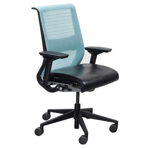 It retains everything that's valued in steelcase think chair complete features are black base, upholstered seat and matching 3d knit mesh back, adjustable height pivot depth arms, hard. Steelcase Think Used Task Chair, Light Blue - National ...