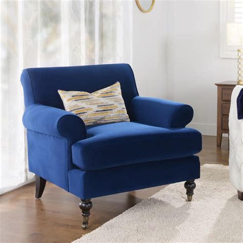 Put a new spin on any seating arrangement with our twirl swivel accent chair. Alana Lawson Accent Arm Chair Metal Casters Navy Blue ...