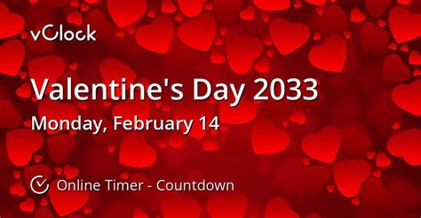When Is Valentines Day 2033 Countdown Timer Online Vclock