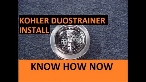 Removable basket strainer with open/close stopper that seals tightly. Install a Kohler Duostrainer Kitchen Sink Strainer - YouTube