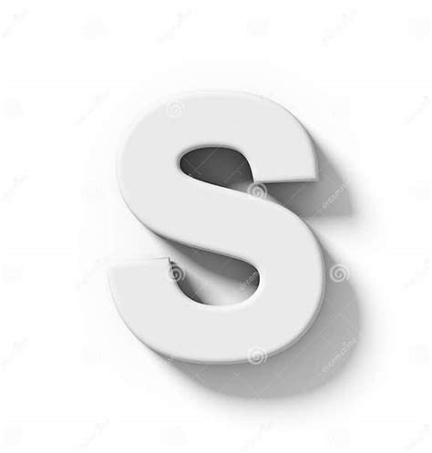 Letter S 3d White Isolated On White With Shadow Orthogonal Pro Stock