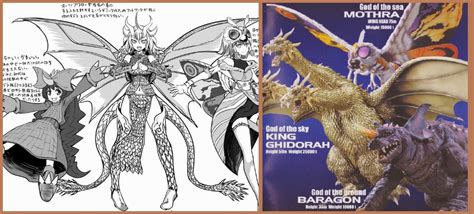 King Ghidorah Mothra And Baragon Anime Moe Fanart By Gomonstermaster91