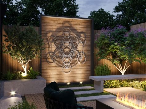 Metatron Cube Outdoor Metal Wall Art Large Outdoor Sculpture Sacred