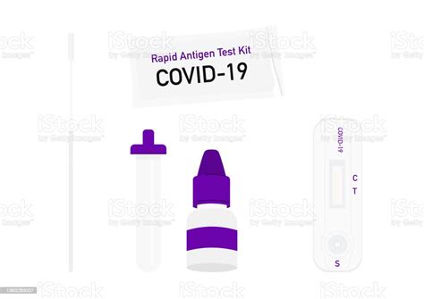 Set Of Covid19 Rapid Antigen Test Kit Atk Vector Set Isolated On Plane
