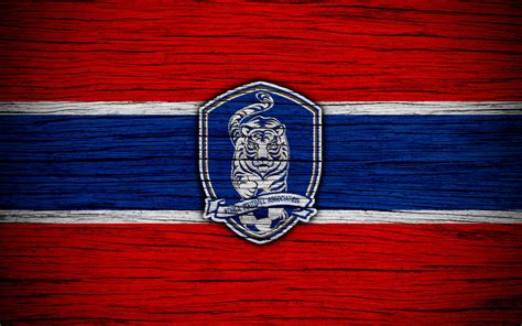 Download Korea Republic National Football Team Red Blue Logo Wallpaper