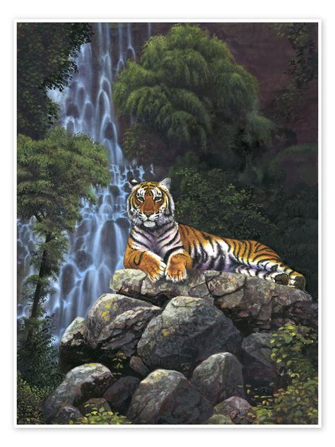 Wandbild „tiger Wasserfall“ Von Chris Hiett Posterloungech